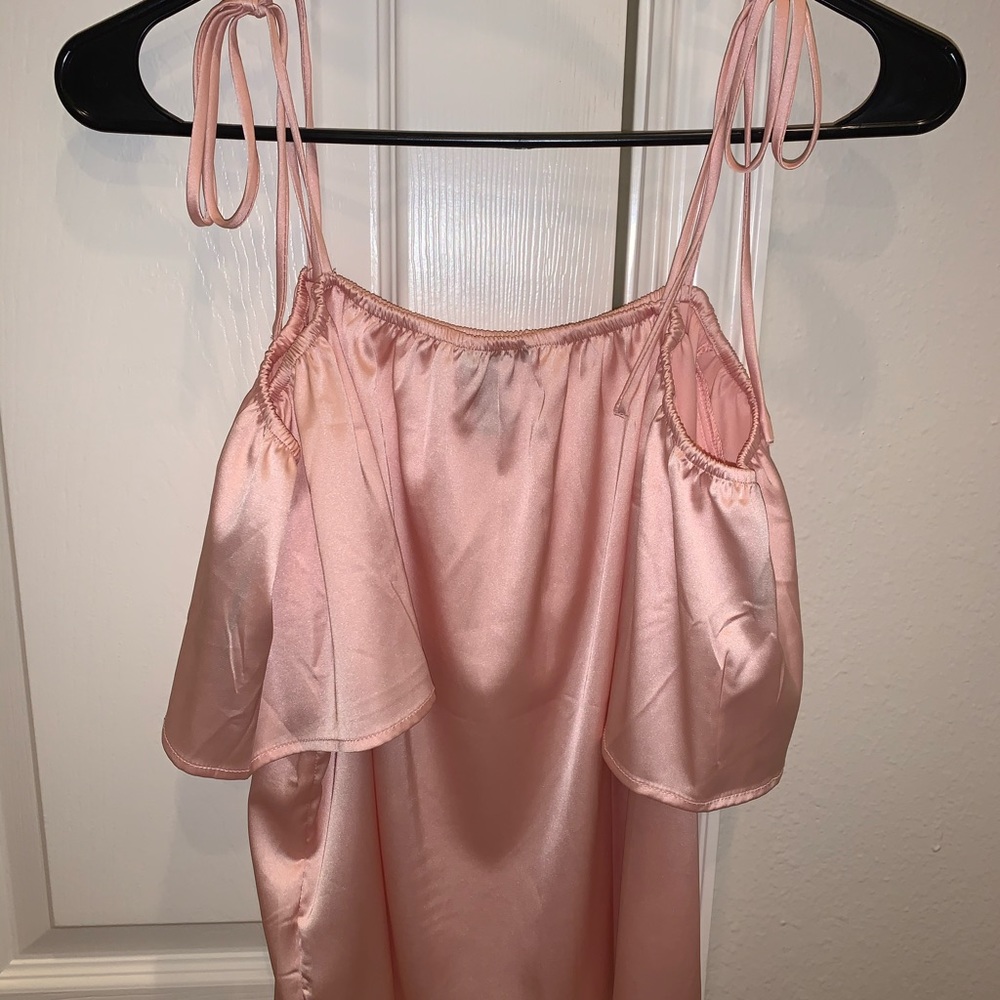 Light Pink Off The Shoulder Shirt